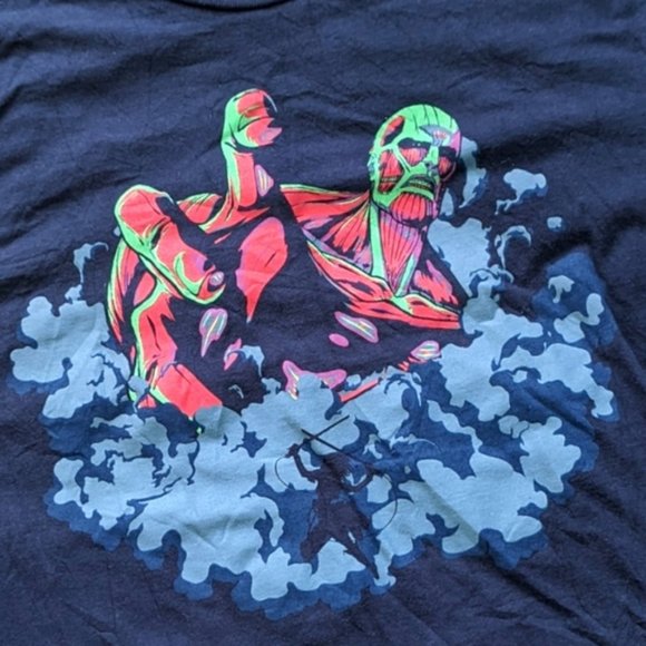 Attack on Titans Blue T-shirt Small/ medium - Picture 1 of 4
